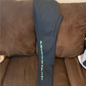 AKA Pretty+Fit Black Leggings with Green Logo